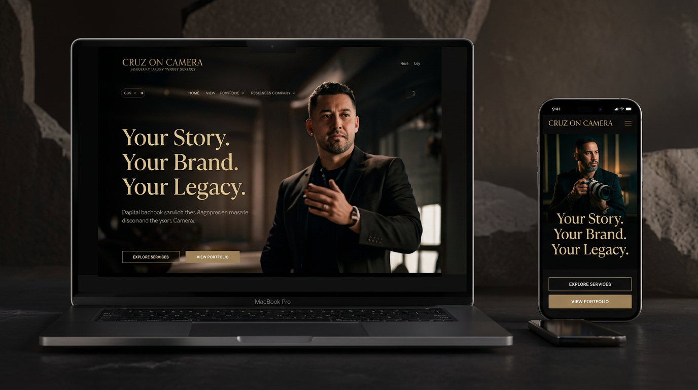 High-end website on laptop and phone